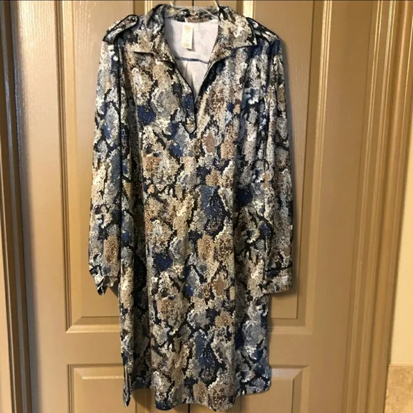 🖤🤎  Belted Snakeskin Dress Black/Grey/Tan - Picture 3 of 5